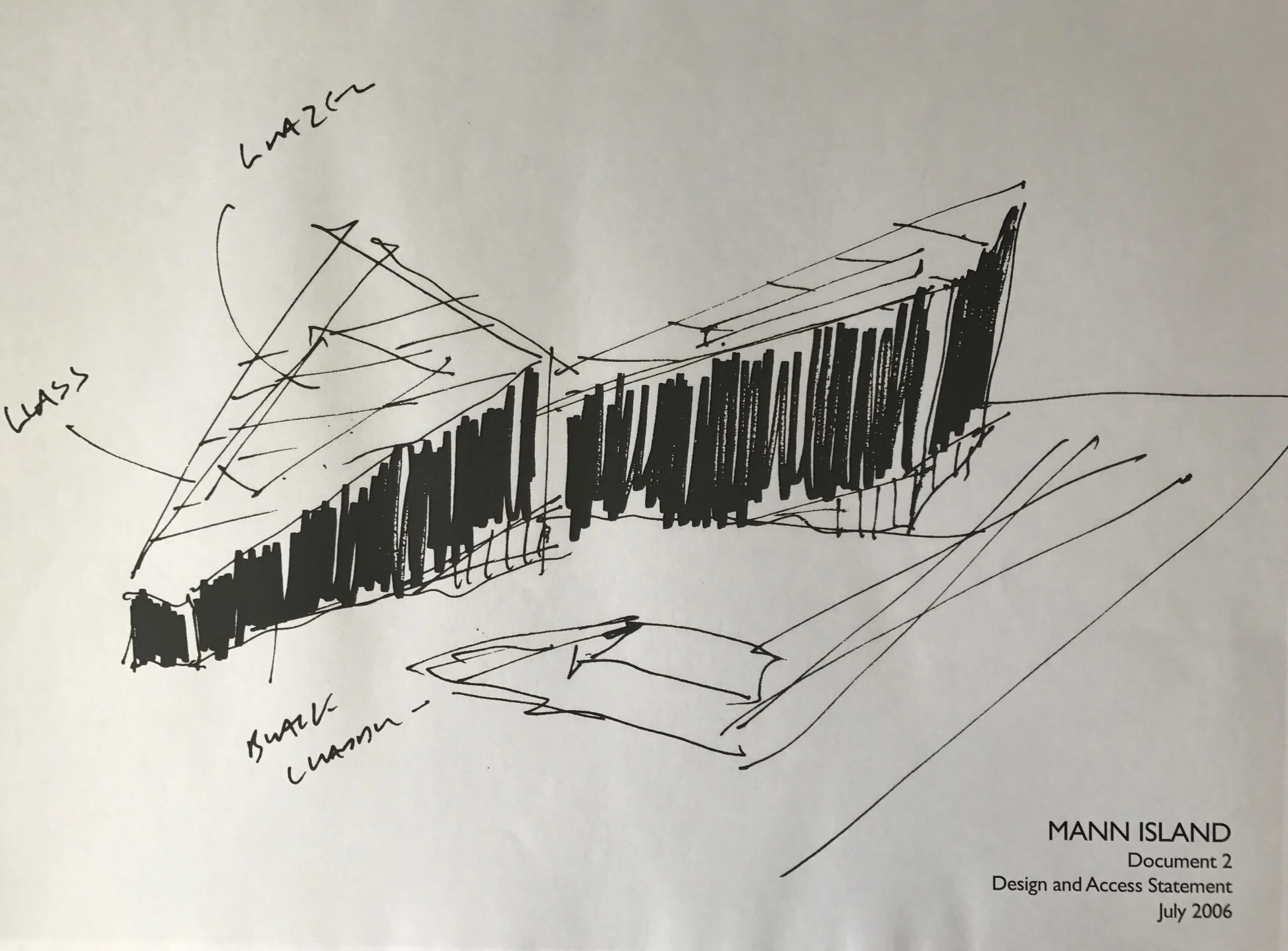 Matt Brook of Broadway Malyan Architects used his original sketch of the scheme for the Design and Access Statement back in 2006