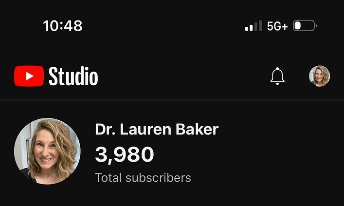 So CLOSE to the next big milestone on youtube! 

Help us hit 4k by subscribing here: http://www.youtube.com/c/drlaurenbaker?sub_confirmation=1 (open this post in your browser so you can cooy/paste the link!🤯)

OR link in bio ➡️ Youtube ➡️ Click subs