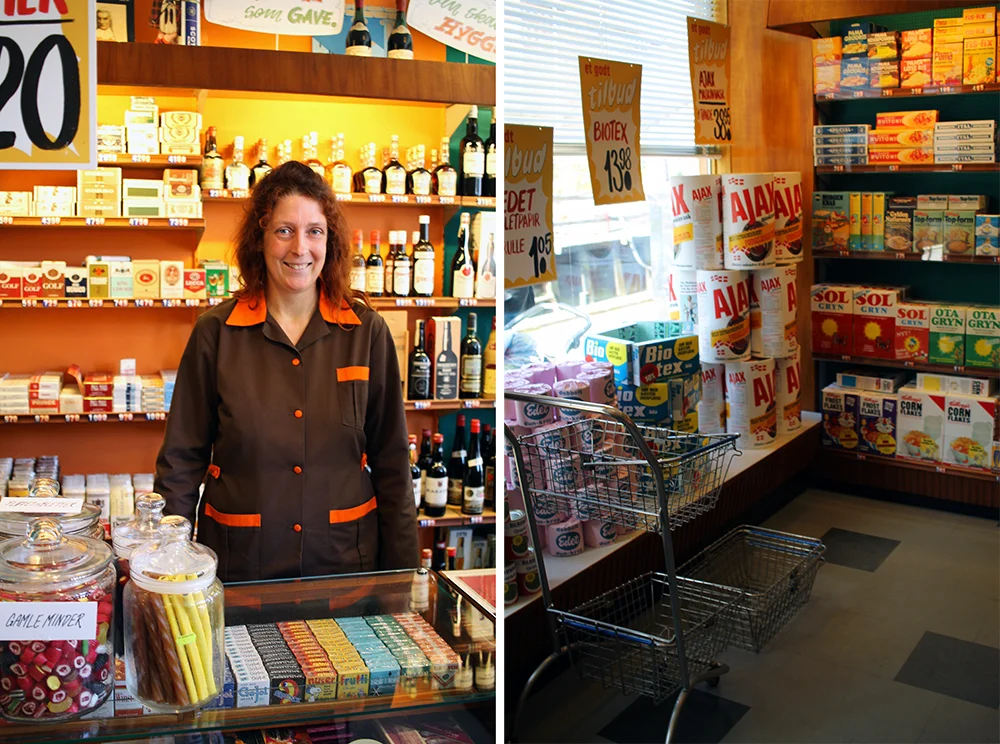 MATBUTIKK FRA 70-TALLET: Sånn så matbutikkene ut åp begynnelsen av 80-tallet og, så dette vekker gamle barndomsminner for meg. Foto: Tenk Koffert