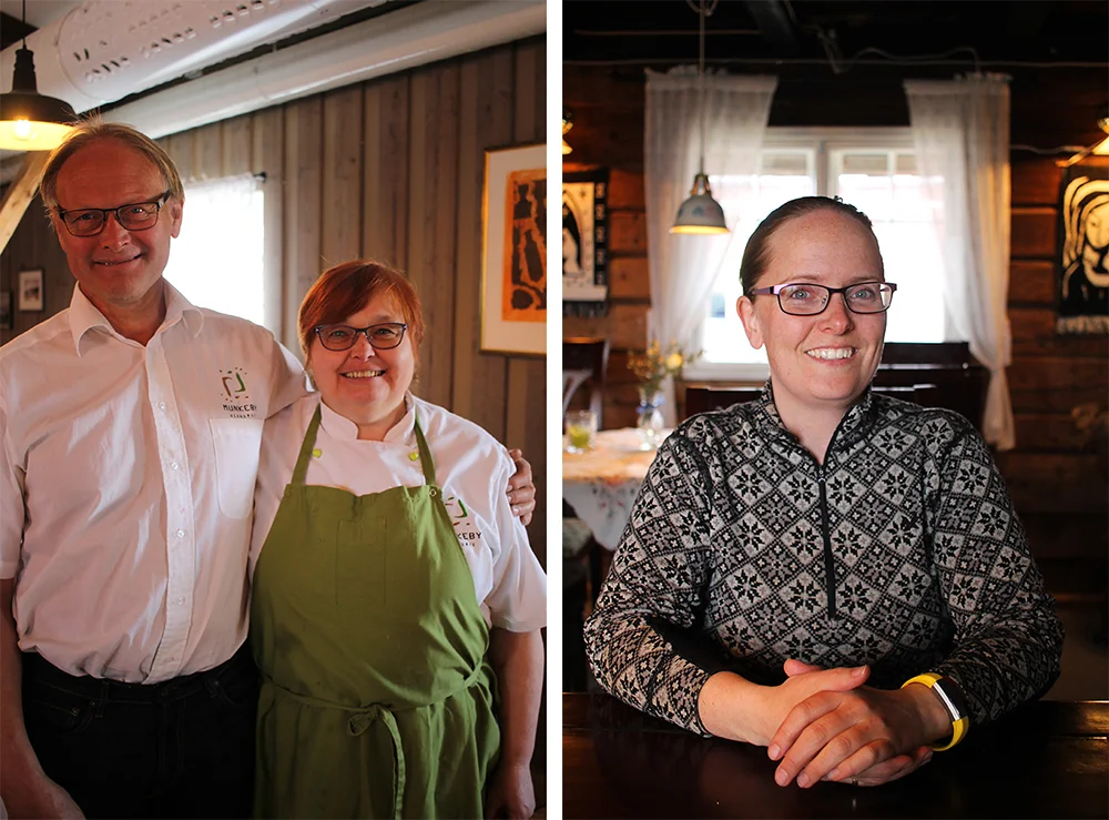 FINE FOLK I INNHERRED: Dette søte paret, Håkon og Sissel, sørger for at du føler deg som hjemme på Munkeby. Søte Kathrine jobber for Visit Innherred og har sin egen blogg som heter Gluten- og melkefri inspirasjon . Foto: Tenk Koffert