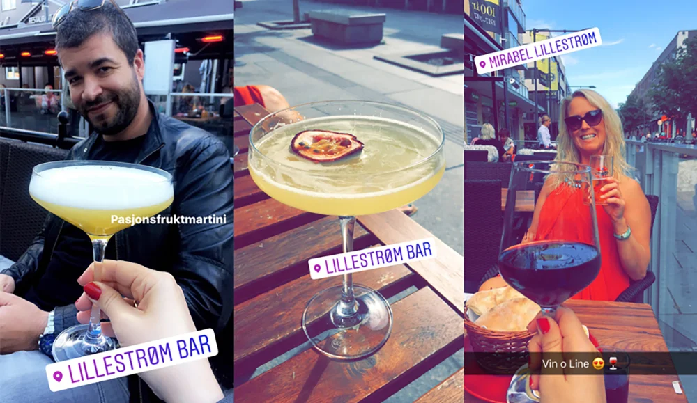 JULI: Det ble noen drinker i Lillestrøm i sommer og. Her sammen med mannen min og min venninne, Line. Hvis du noen gang kommer til Lillestrøm, prøv pasjonsfruktmartinien på Lille Strøm Bar . Nam! Foto: Tenk Koffert