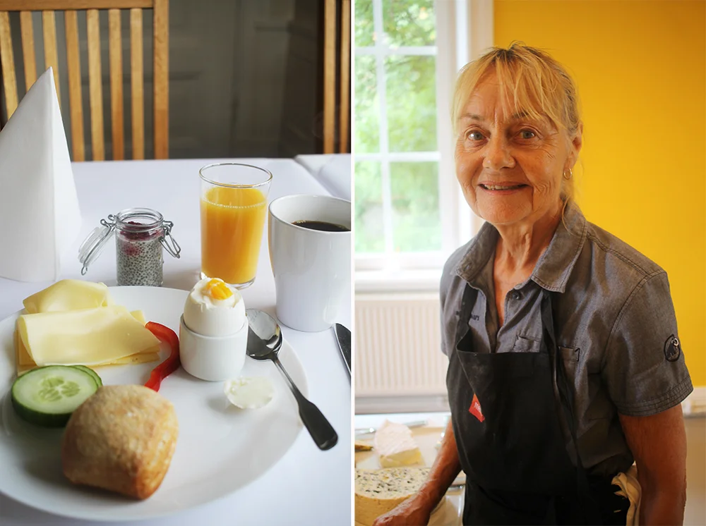 GRINDA: Deilig frokost i skjærgården. De som jobber på vertshuset er alle søte og hyggelige. Foto: Tenk Koffert