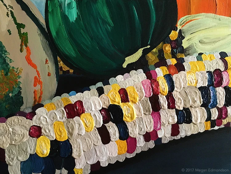 Indian Corn 2.&nbsp;Acrylic on Canvas. 18x24.