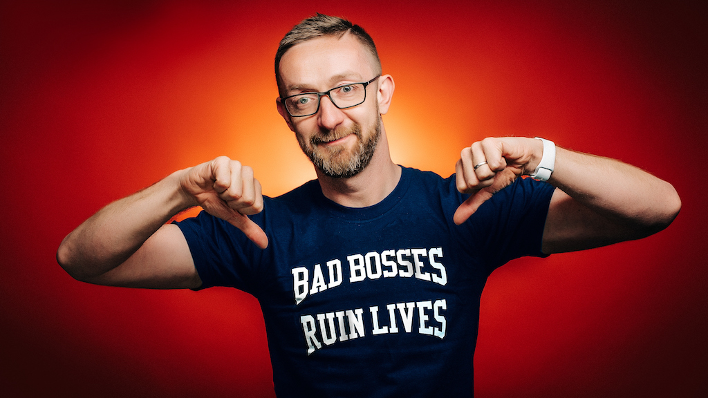 Glenn Elliott in Bad Bosses Ruin Lives t-shirt sm.jpg