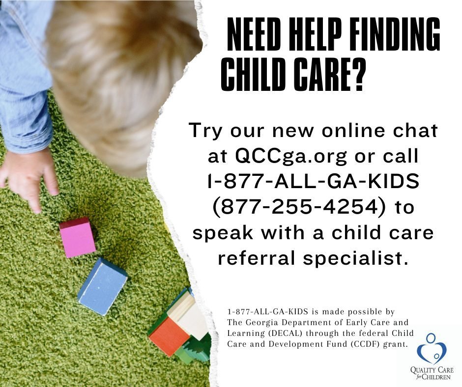 Have you tried our LiveChat at QCCga.org yet? 

It connects you to the same great child care referral specialists you speak to at 877-ALL-GA-KIDS! 

Reach out for help finding child care or applying for need-based assistance such as SNAP or CAPS thro