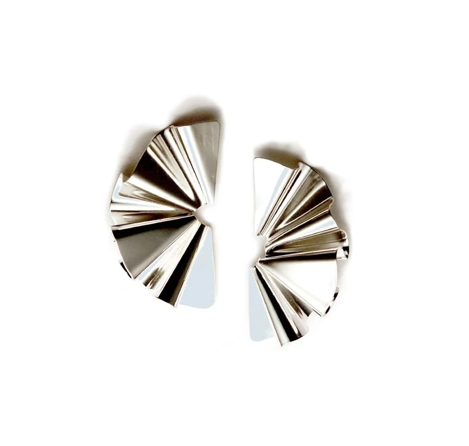 Mini Faldi Earrings Silver handmade by Tiro Tiro Studio