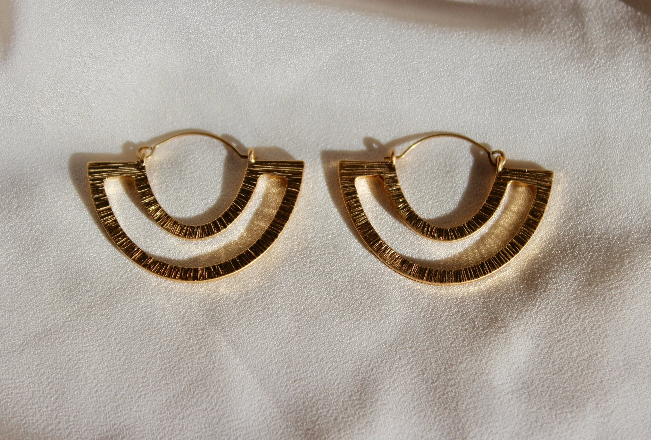 Fan earrings Gold theoneoverhere.jpg