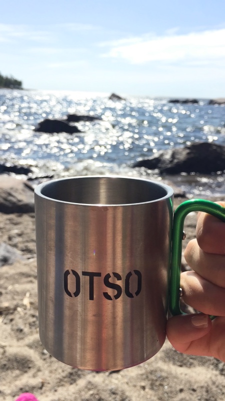 Kaffe med utsikt. På en bortglömd strand någonstans i Korsholm.
