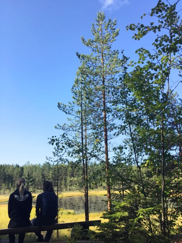 Två av mina fina vänner på vandringsutflykt hösten 2017. 