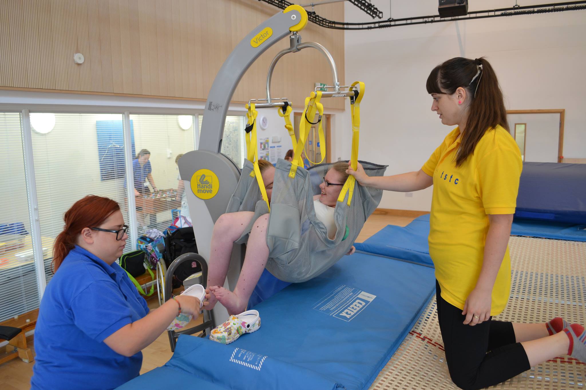 Trampoline Hoist for Rebound Therapy