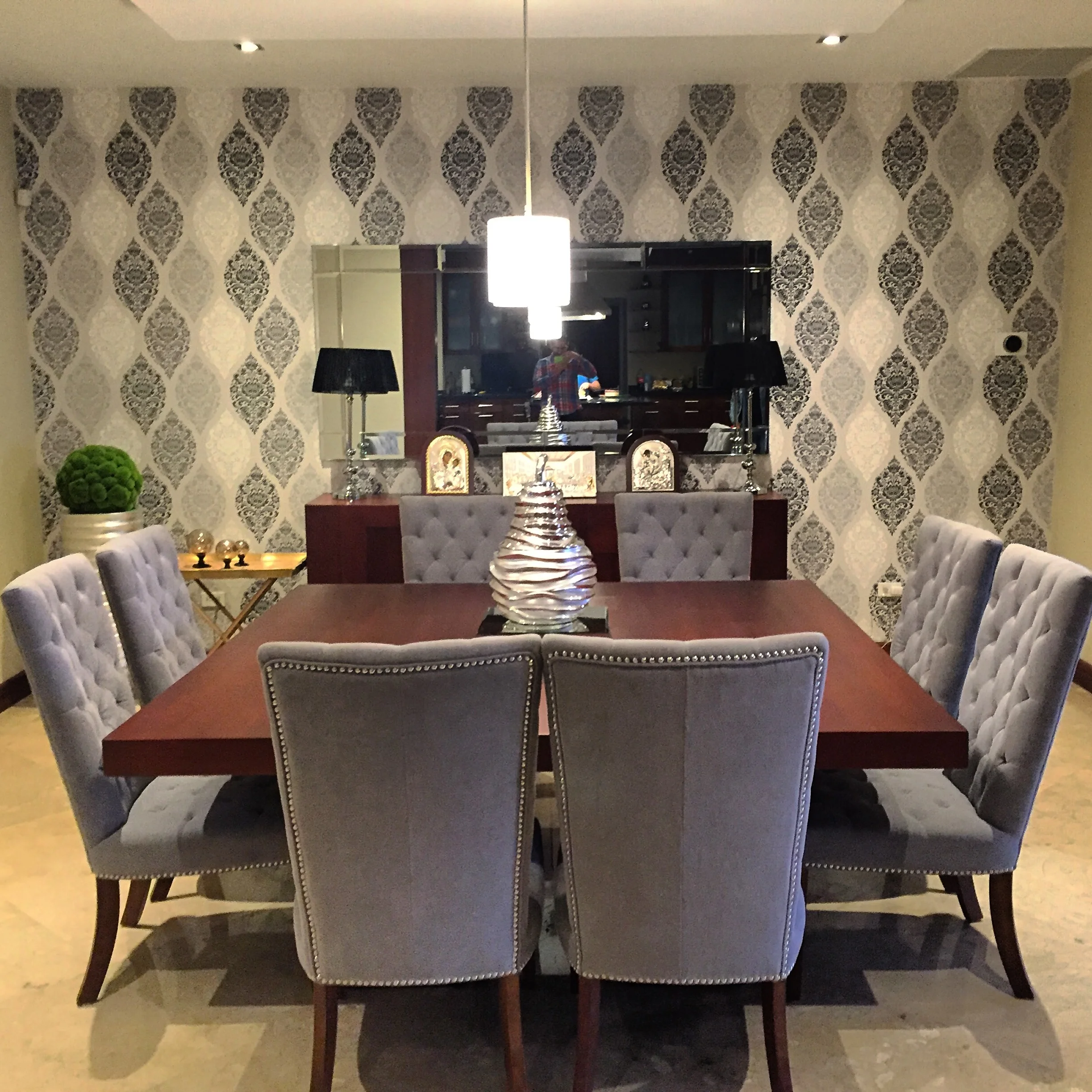  Damask Wallpaper - Dining Room. (San Pedro Sula, Honduras. 2014) 