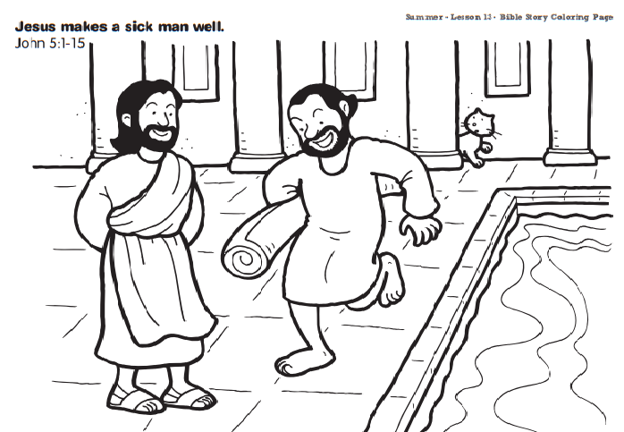 sunday school coloring pages on healing sick