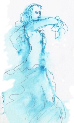Sketch of a flamenco dancer