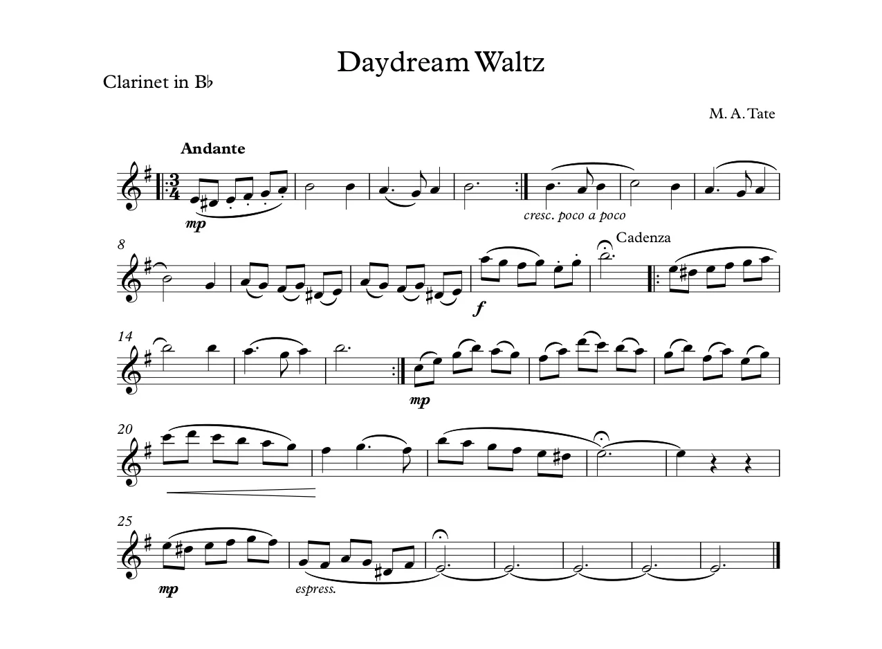 Etude 1 - Daydream (Bb Instruments) 