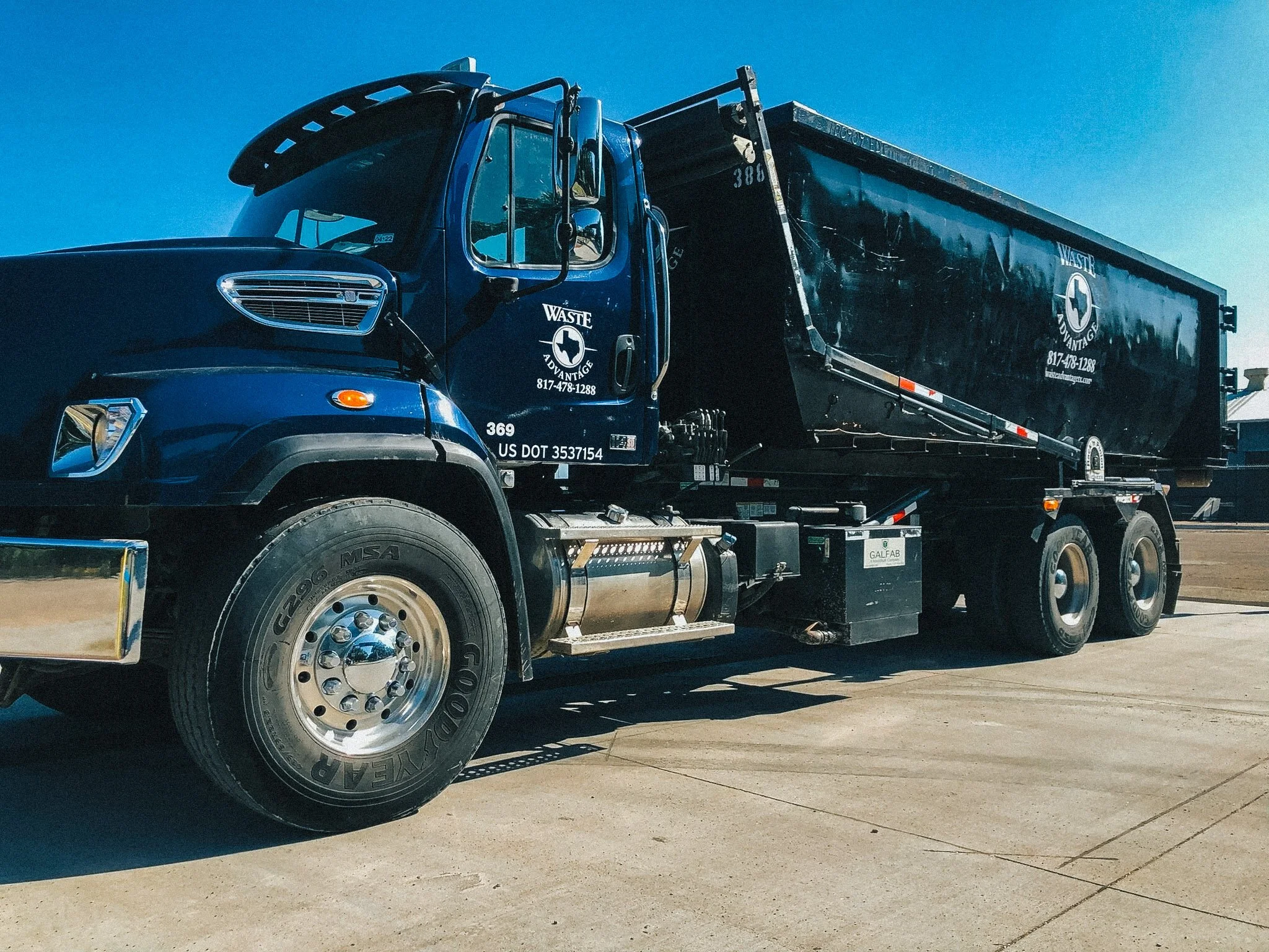 Waste Advantage TX provides roll-off dumpsters for construction and commercial jobsites.