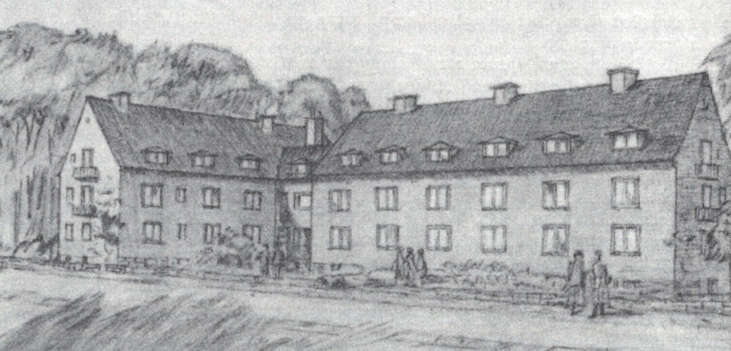   Vid invigningen av Västgötagården 1954 såg huset ut så här. Det var inte förrän fyra år senare som 19-huset tillkom.  