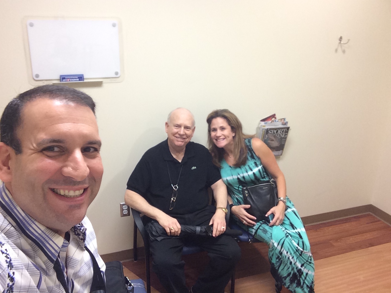 My wife Ronni, and my father went with me to see Dr. Ho, my ENT, to learn more about my cancer diagnosis. It was comforting to have them with me. It was surreal to think I had cancer. Totally shocking, as I felt totally healthy, with no symptoms but a bump on my neck.