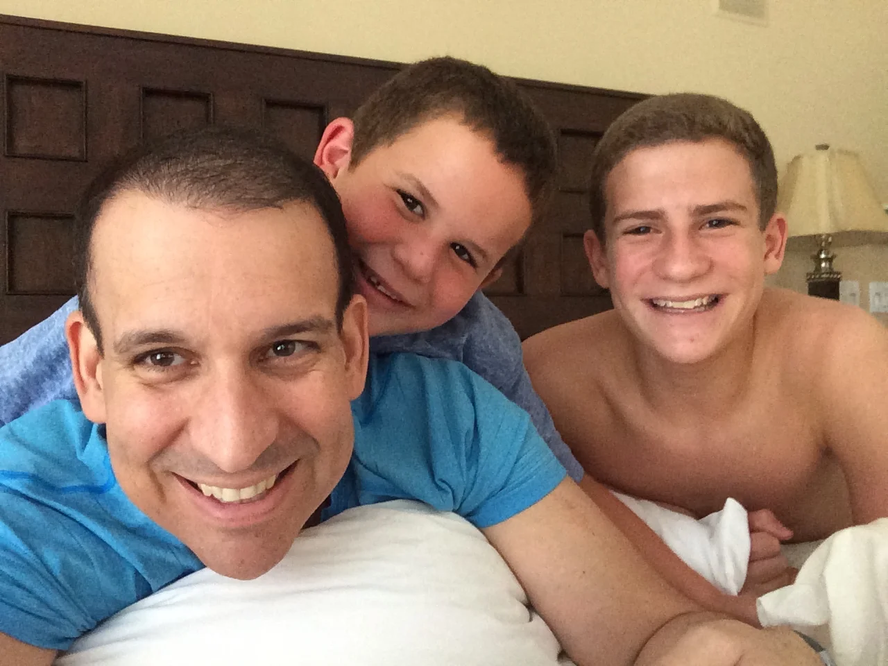 My boys keeping me company after treatment. I couldn't ask for two betters sons.