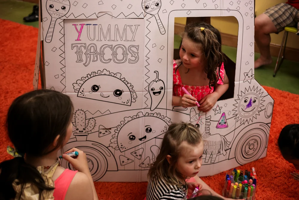 Sara Moore has a knack for stocking the perfect children's items, like this color your own taco truck.