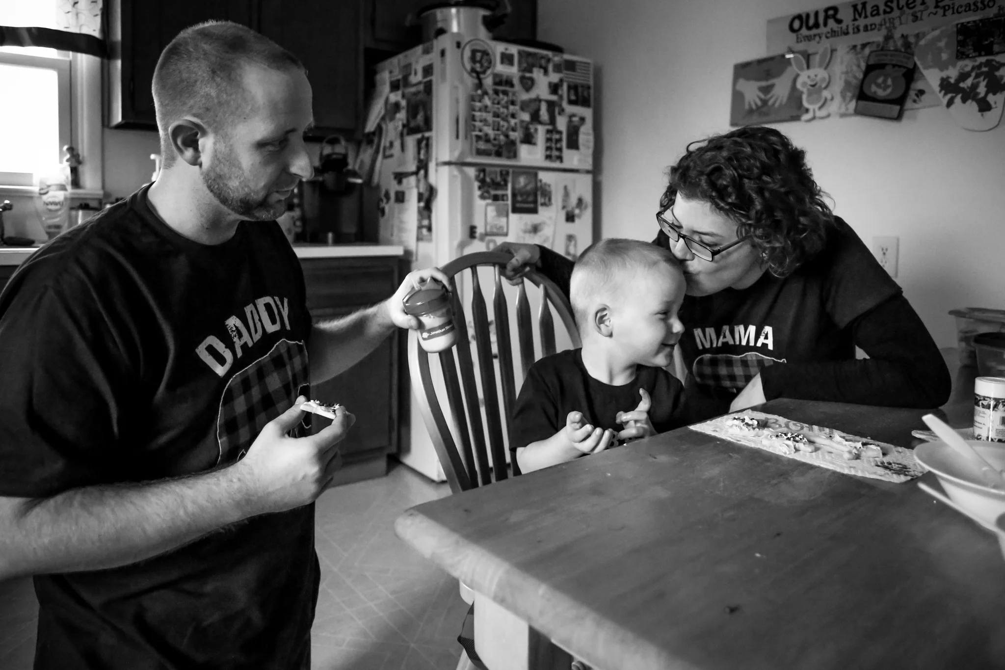 Sweet mother and son moment during a family photography session with Jen Grima in Lehigh Valley, PA.