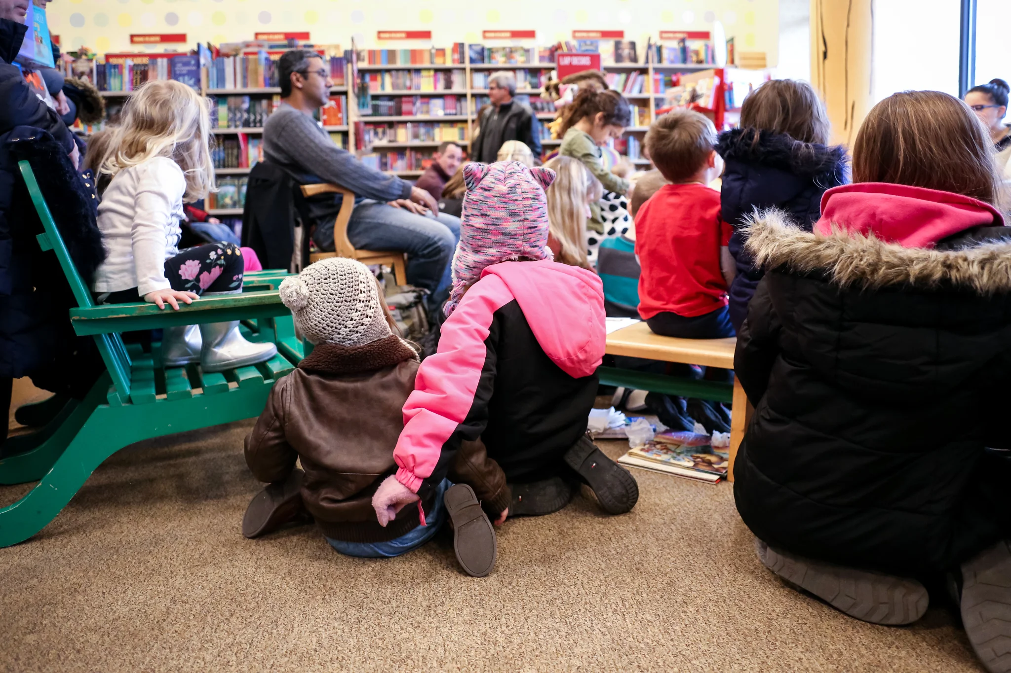 Story time at Barnes and Noble at The Shops at Saucon Valley in Center Valley, Pennsylvania.