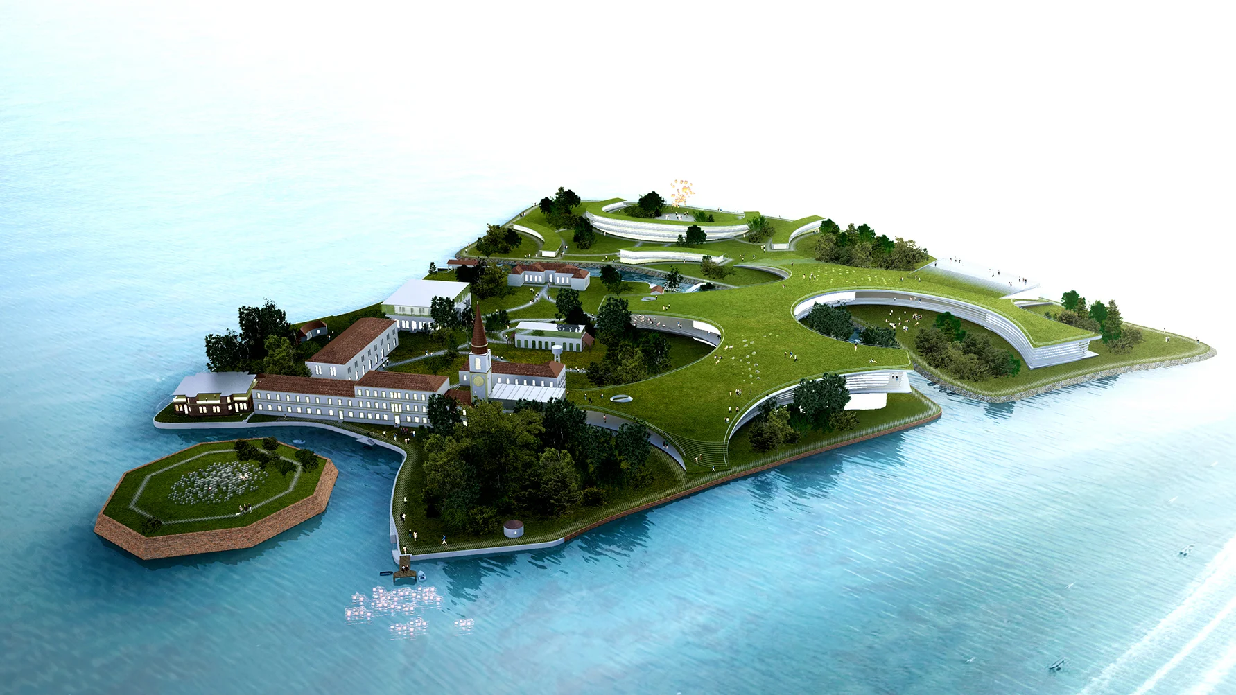 How to transform a desert island into a spearheading study and research center? Which architecture should be integrated in one of the most delightful locations in the Venetian Lagoon in order to create an international campus to equal the value of one of the most stunning cities in the world?