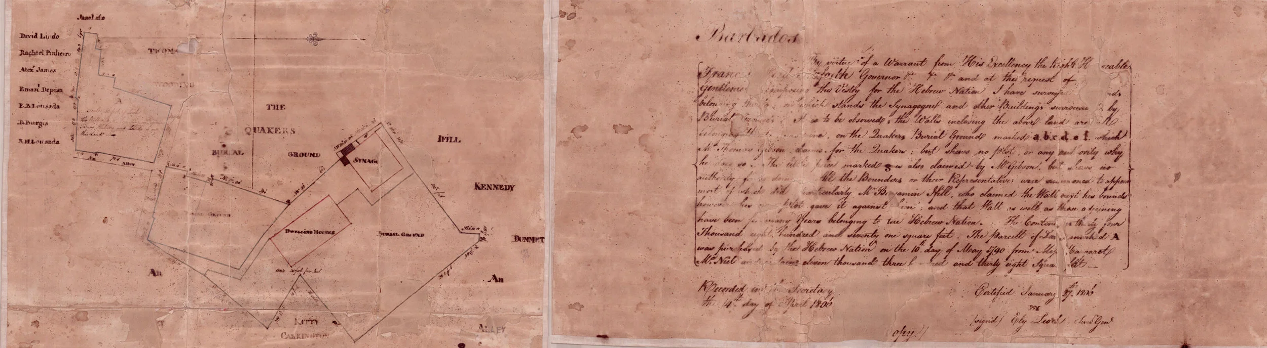 1806 Plat of the Synagogue Site