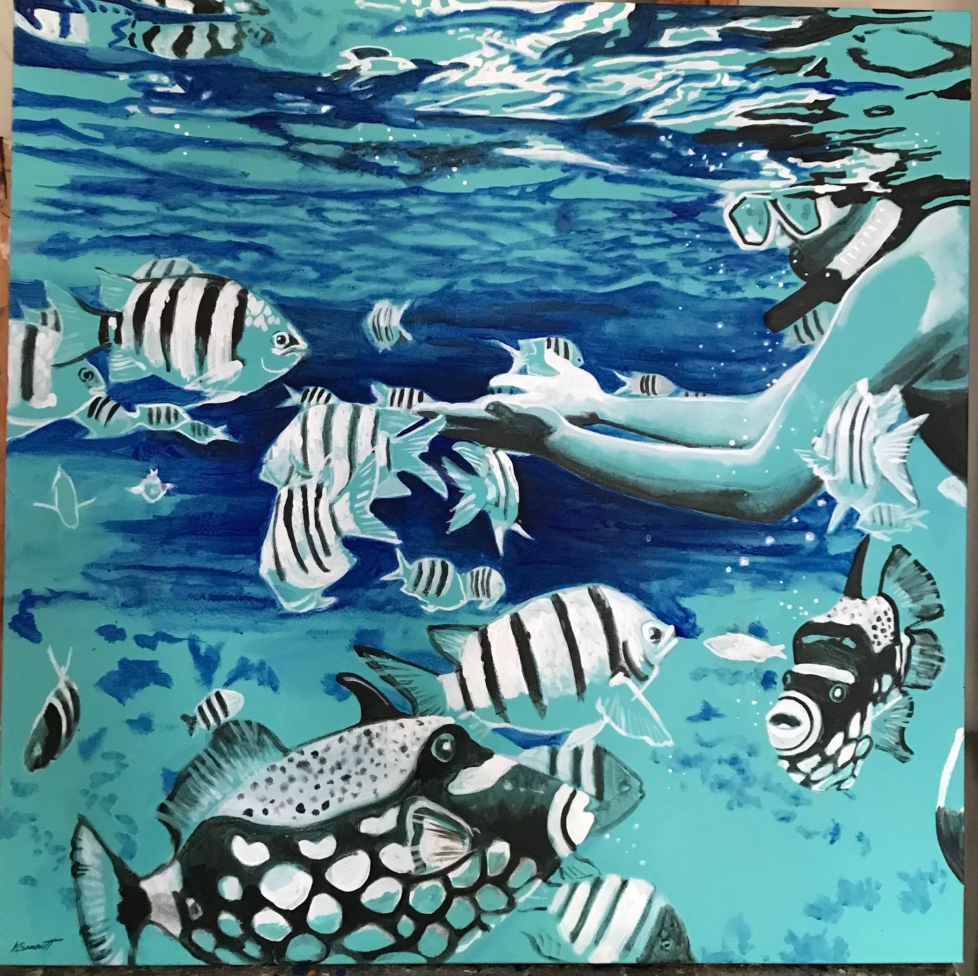36” x36” acrylic on canvas