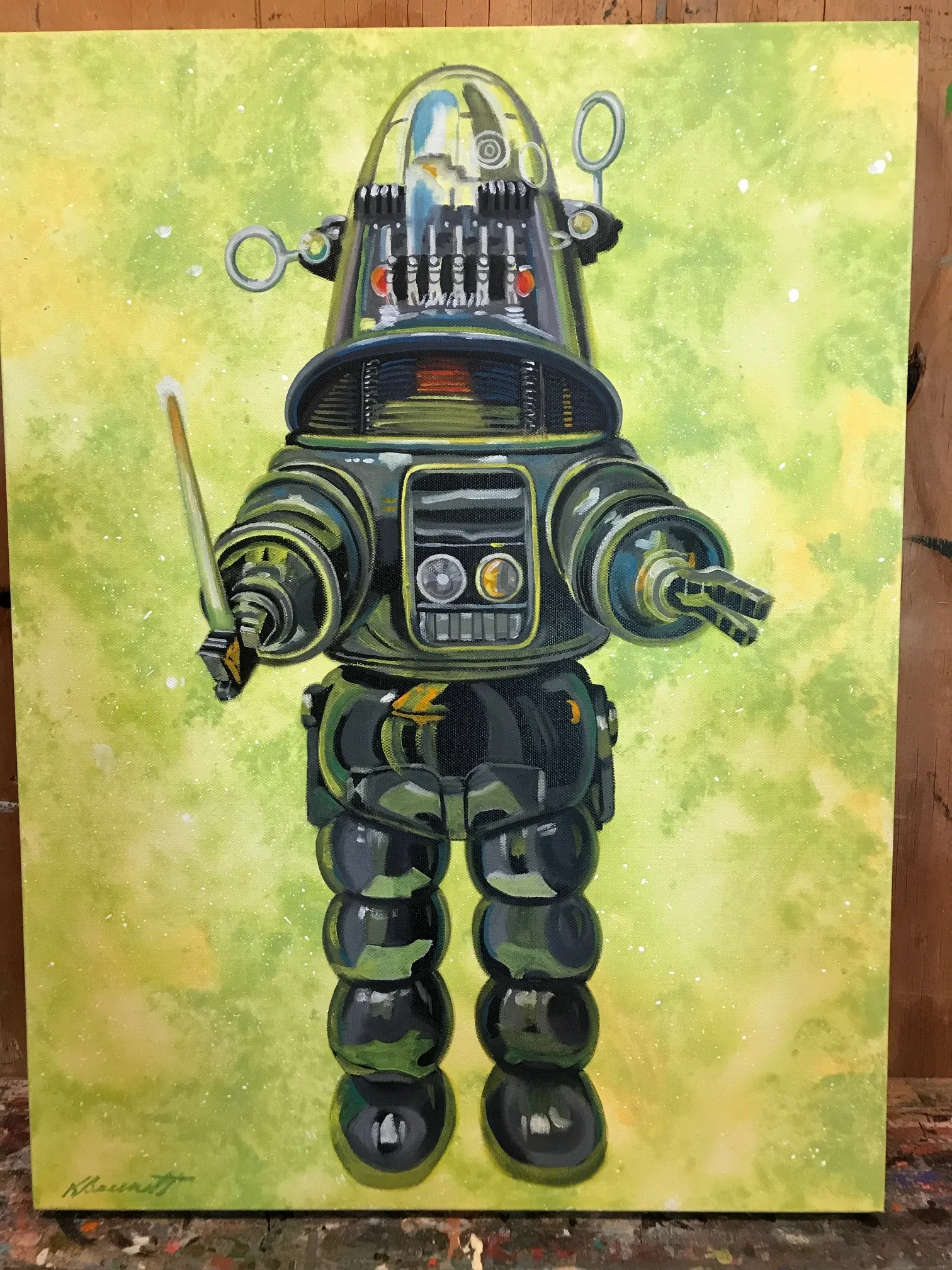  18” x 24” oil and acrylic on canvas 