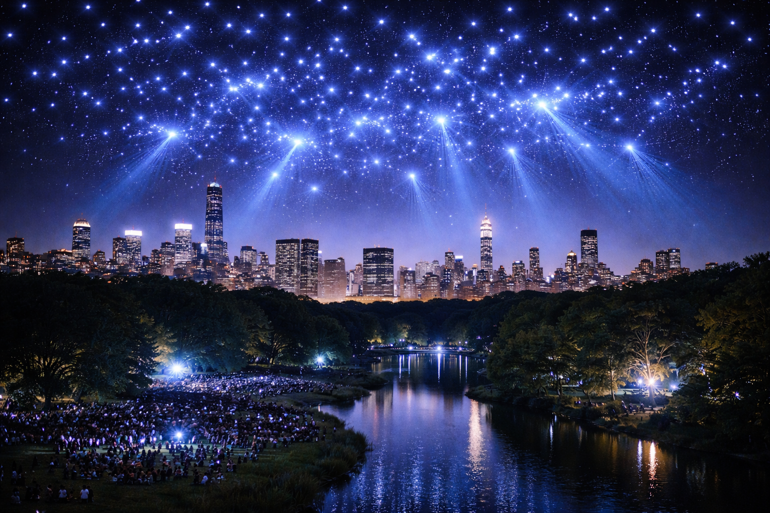 1,000 Drones Light Up Sky Over Central Park