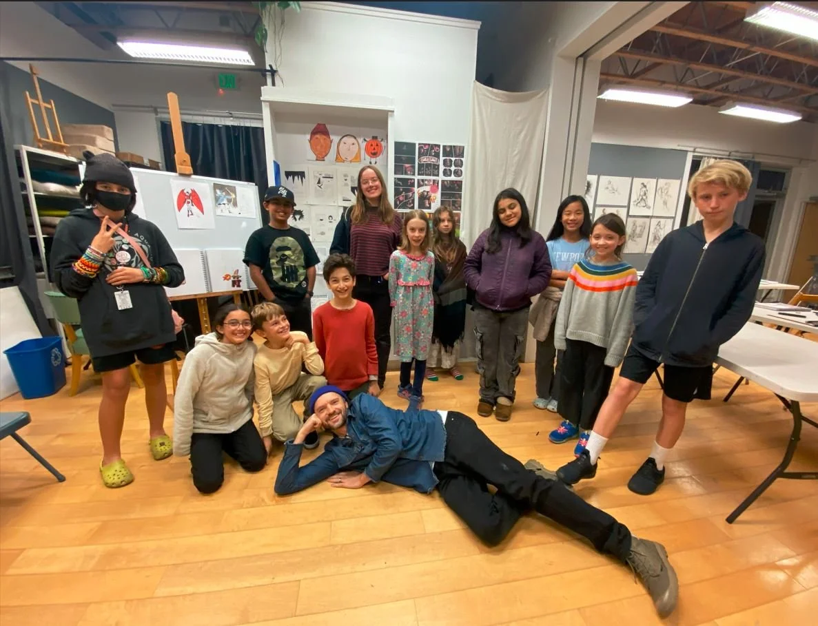 Dean and kids _colorspace comics 2025.JPG