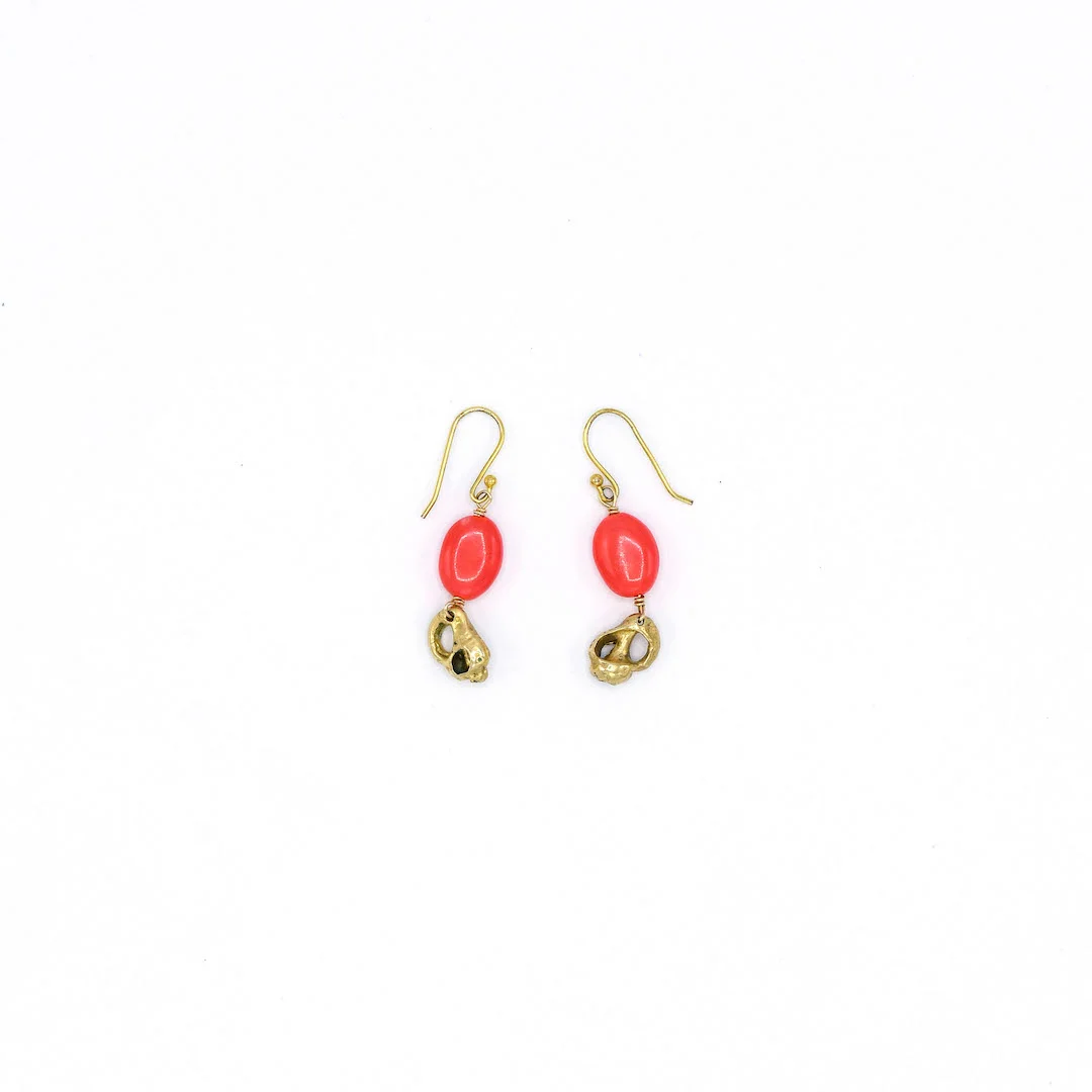 Orange shell earrings