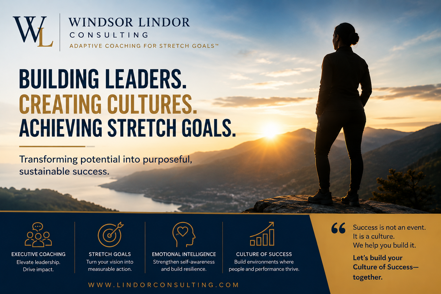 Transform potential into purpose. Build a Culture of Success. Lead with intention. Achieve Stretch Goals™.