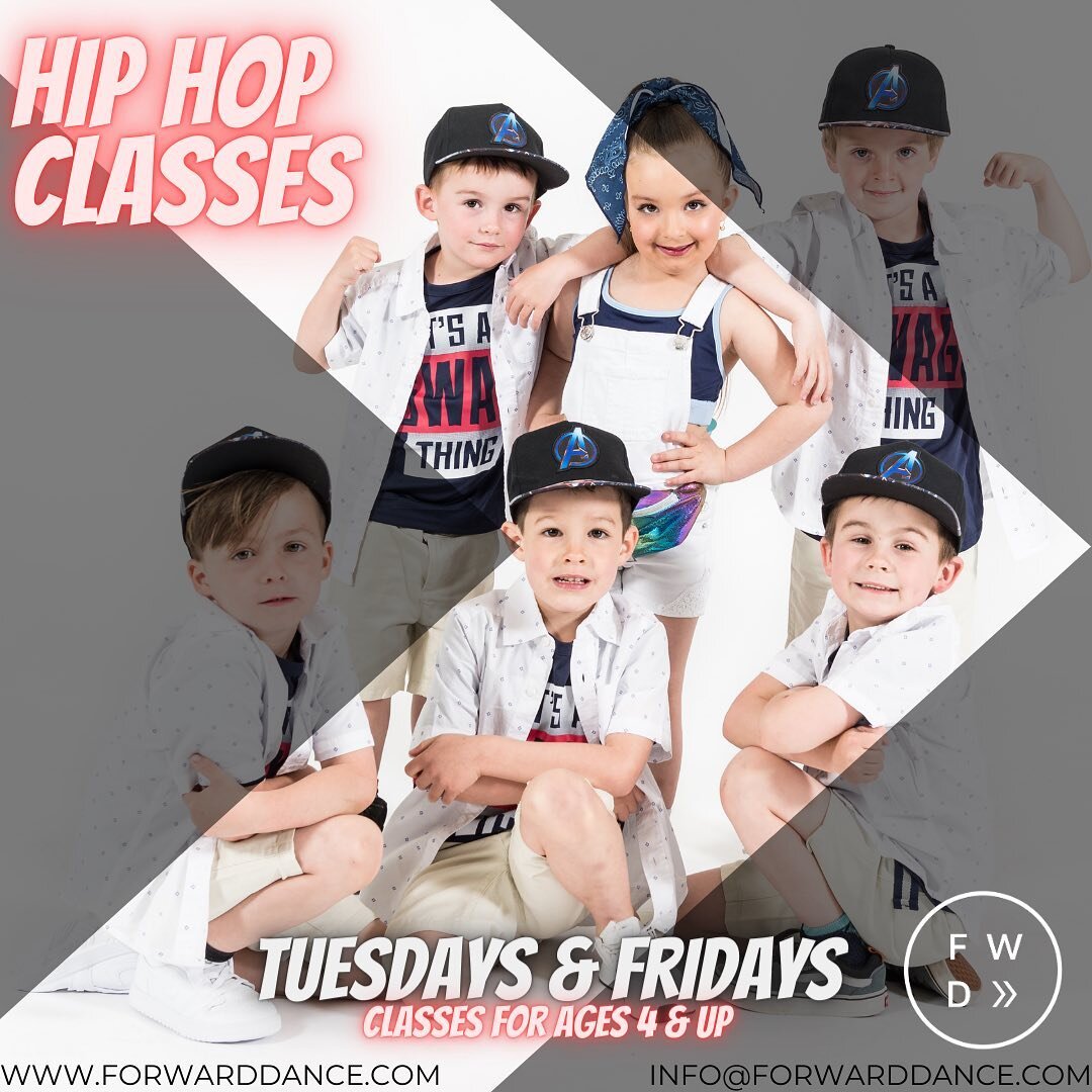HIP HOP CLASSES @ FWD ‼️
Most of our Recreational Hip Hop classes still have a few spots in them! It&rsquo;s not too late to join us in our clean and safe studios, or virtually from the comfort of your home! Keep your kids movin&rsquo; &amp; groovin&
