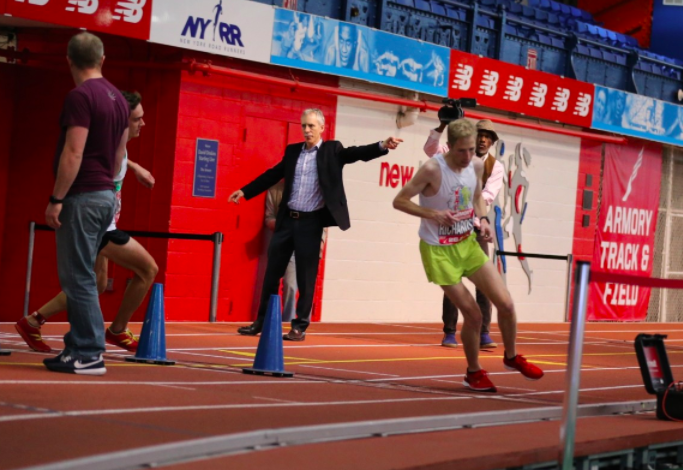 Richards, turning 180 degrees, at the hour mark. Photo: Armory Track