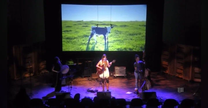 “Out My Backdoor” in 2023 with @mjdandeneau and @moeclark , live at Banff Wichoie Ahiya Singer Songwriter Residency 2023. Our Metis super group 😝 
Second is a take in the field that went awry. 
We put this tune as the first track on th