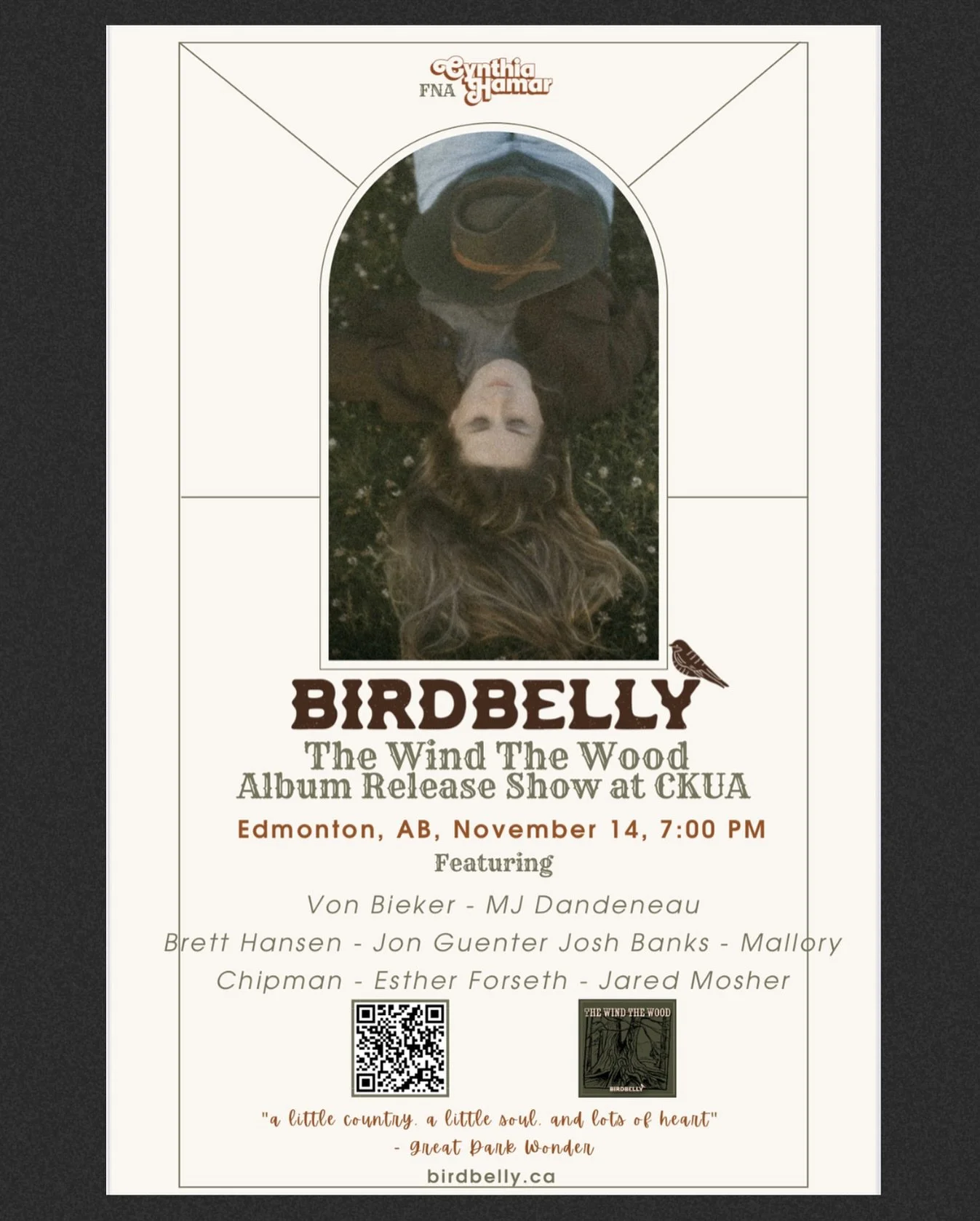 November 14 is coming up quick! Ticket link in bio ❤️❤️

#albumreleaseconcert #thewindthewood #americana #singersomgwriter #birdbelly #cynthiahamar #community #metisartist