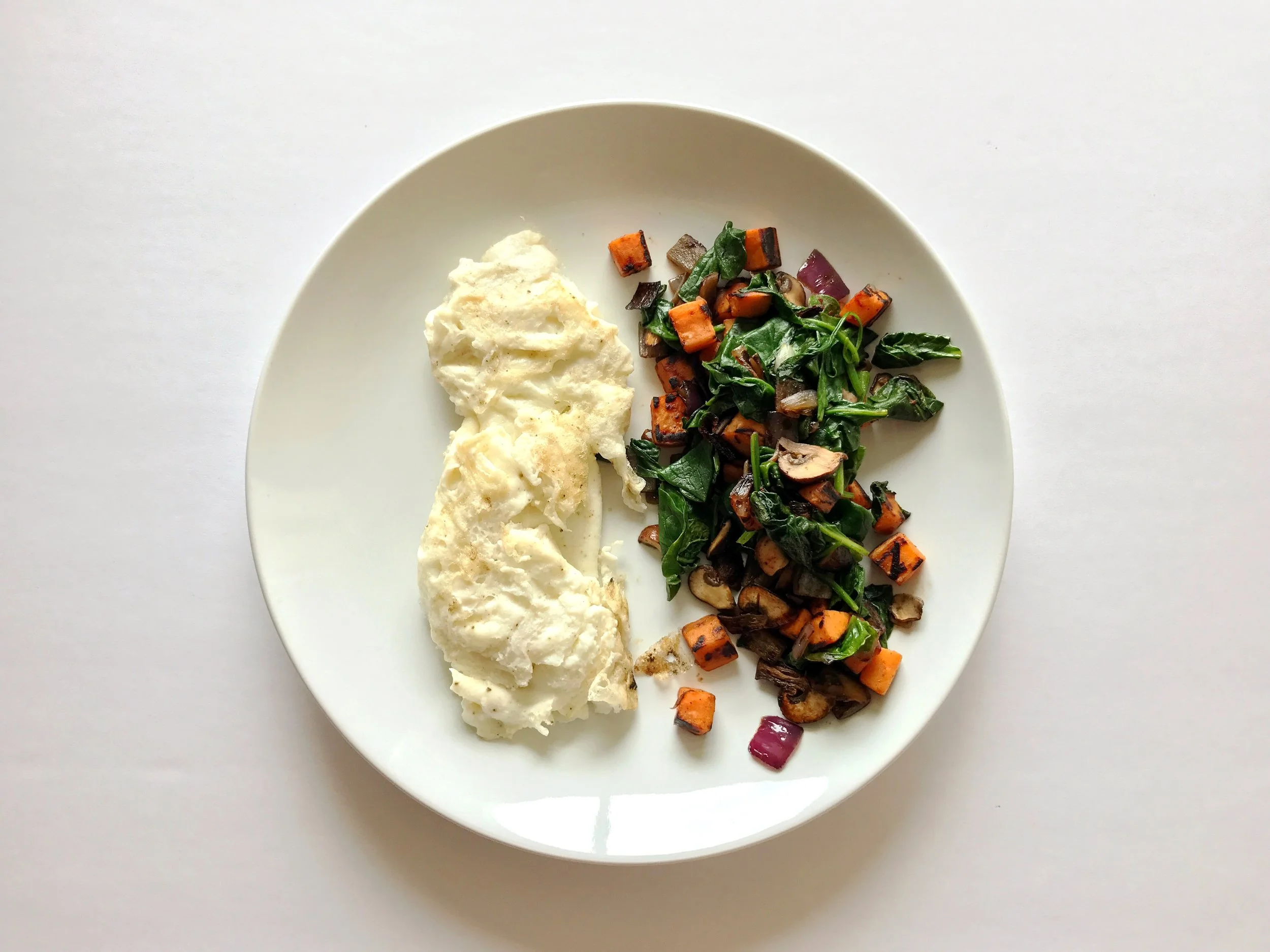 Egg White Scramble Sweet Potato Hash Kathy Nguyen