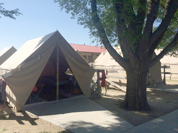 Outside view of typical tent