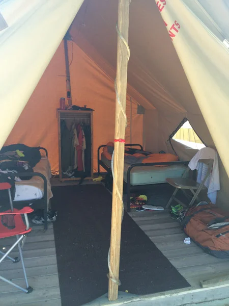 Inside view of typical tent