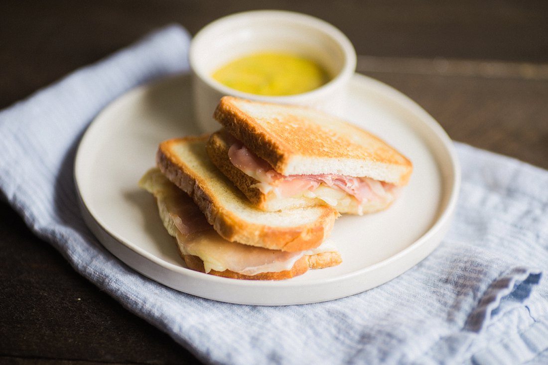 grilled cheese sandwich styled by food photographer, Booth Photographics