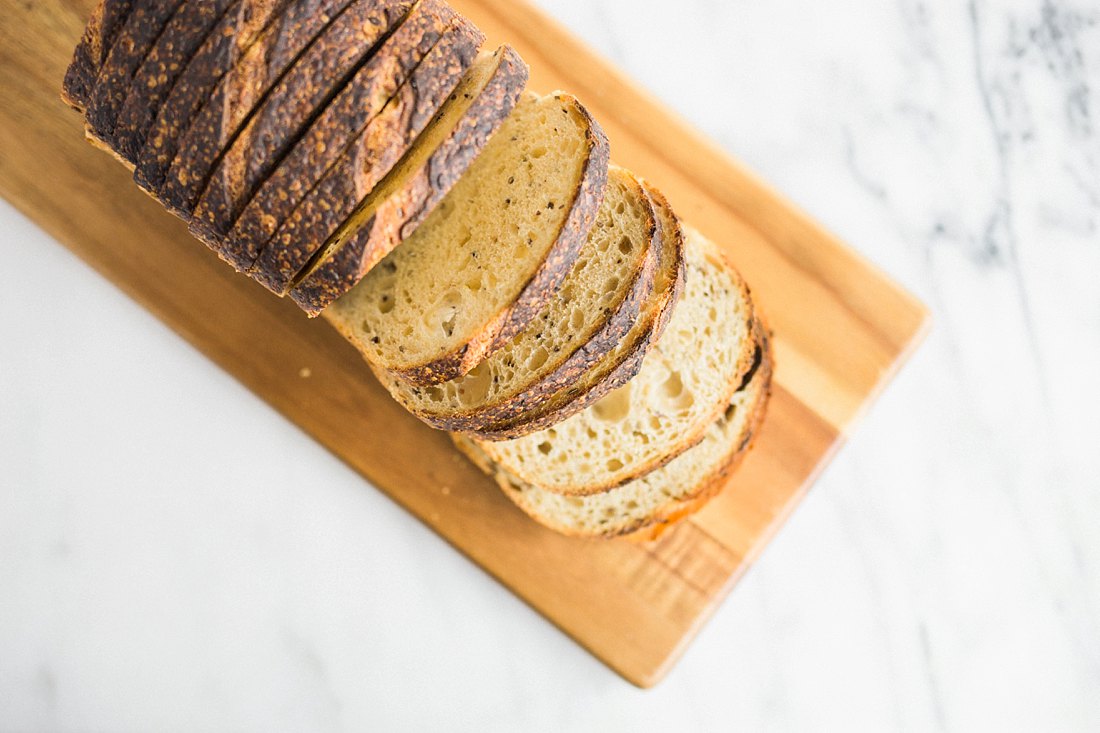 homemade multgrain bread styled stock photography