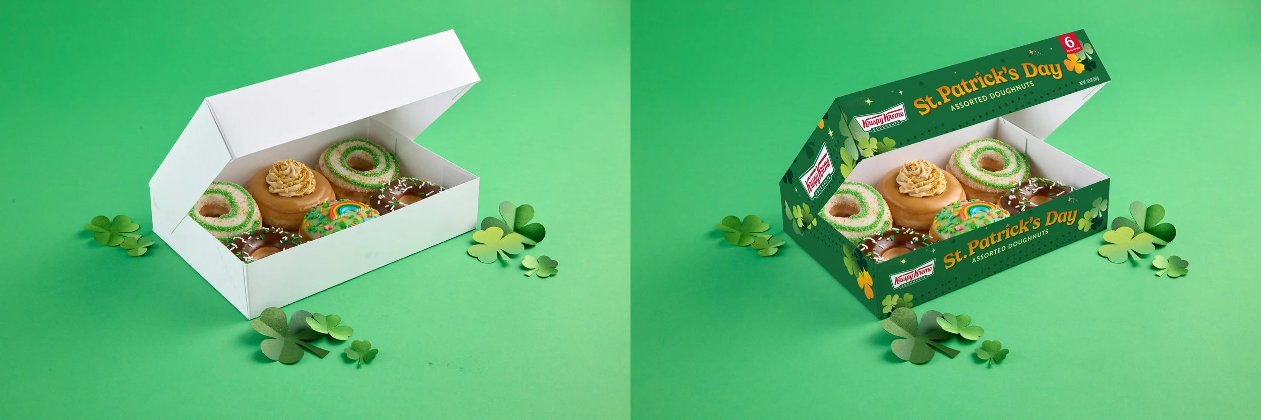 For Krispy Kreme - St Patrick's Day - add art to box