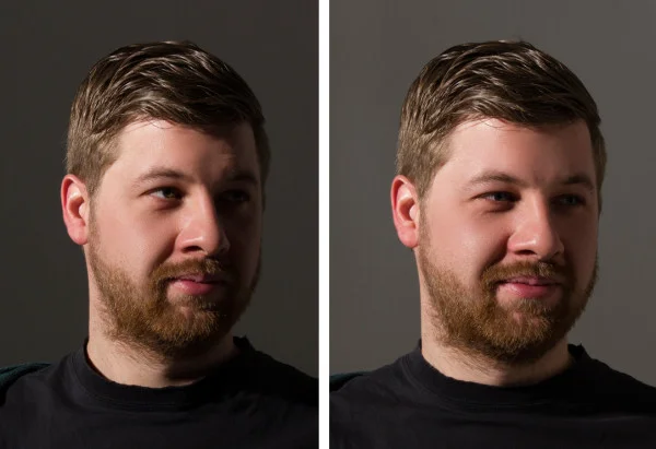 Broad lighting without and with fill
