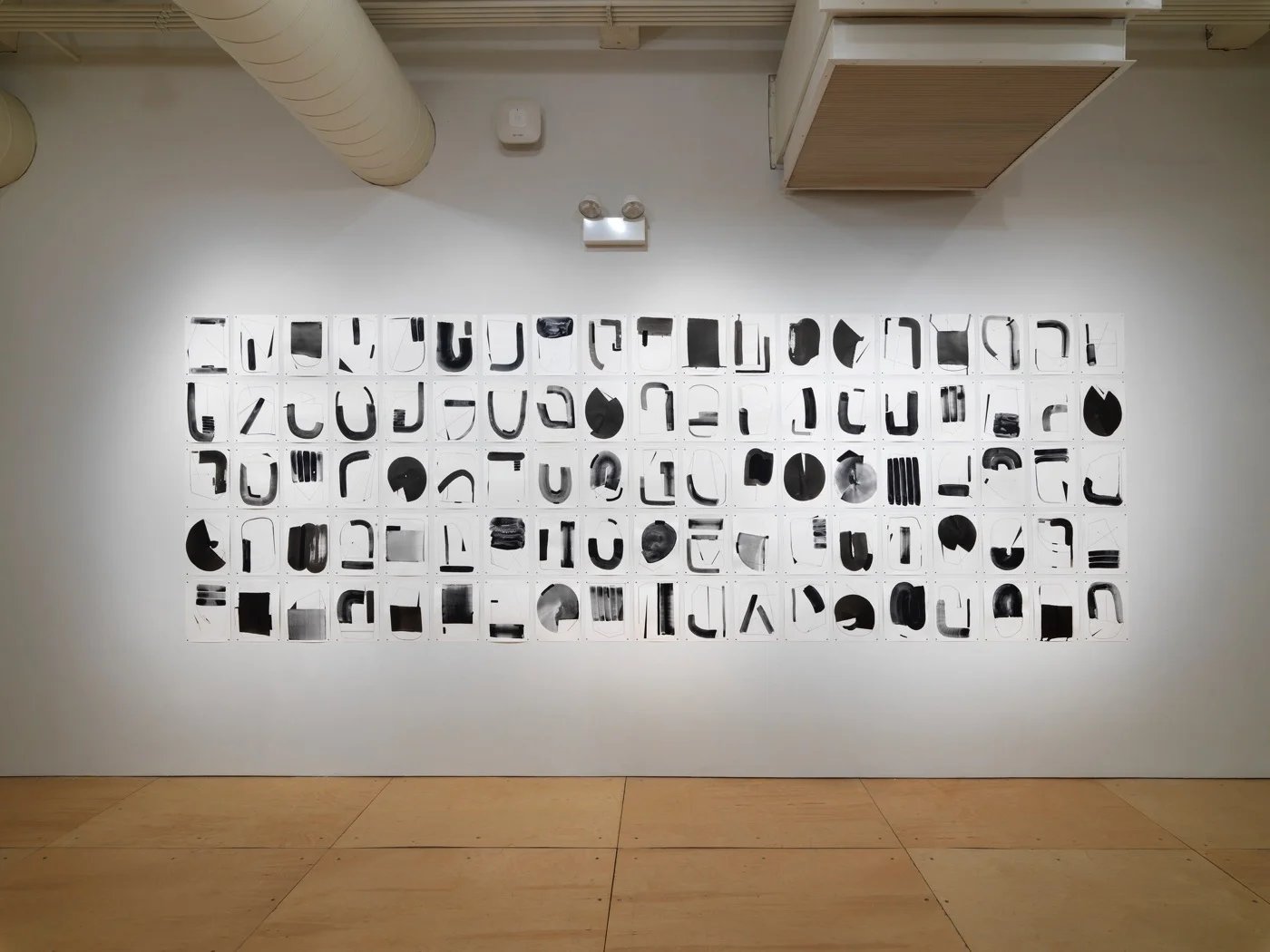 Installation view of Torkwase Dyson's Untitled (Hypershape ) (2017) at Gallery 400