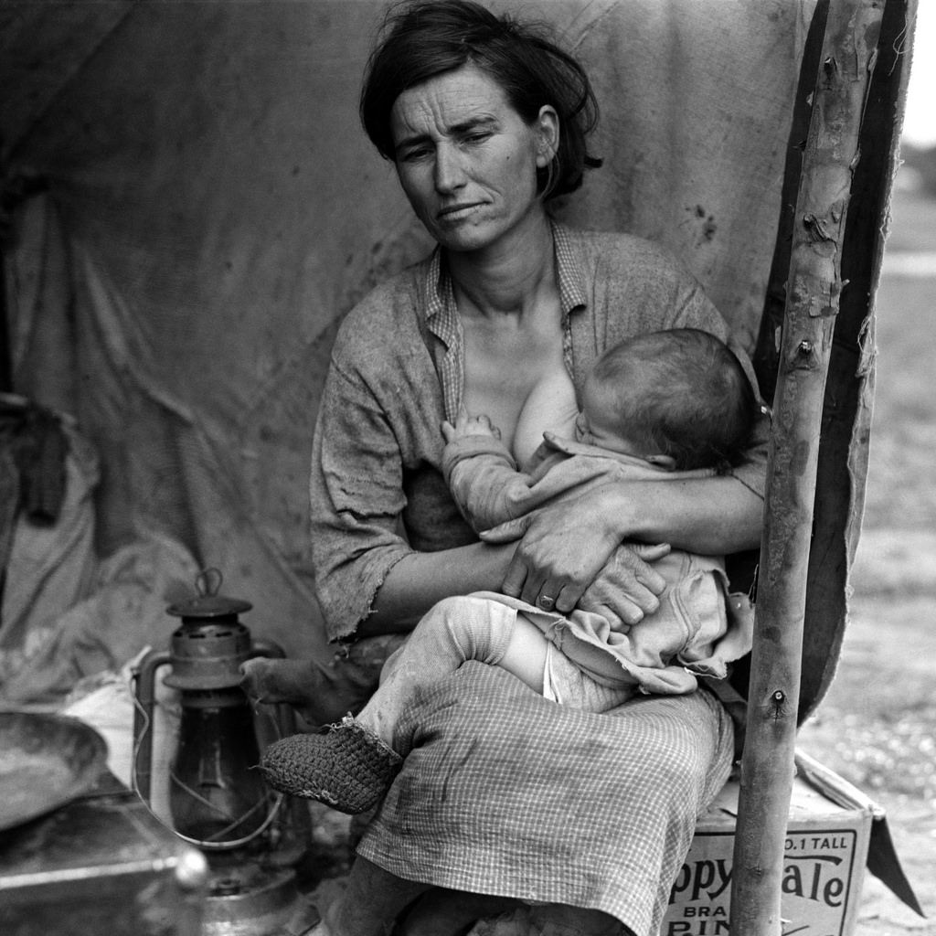 Dorothea Lange, Migrant mother (alternative), Nipomo, California, (1936)