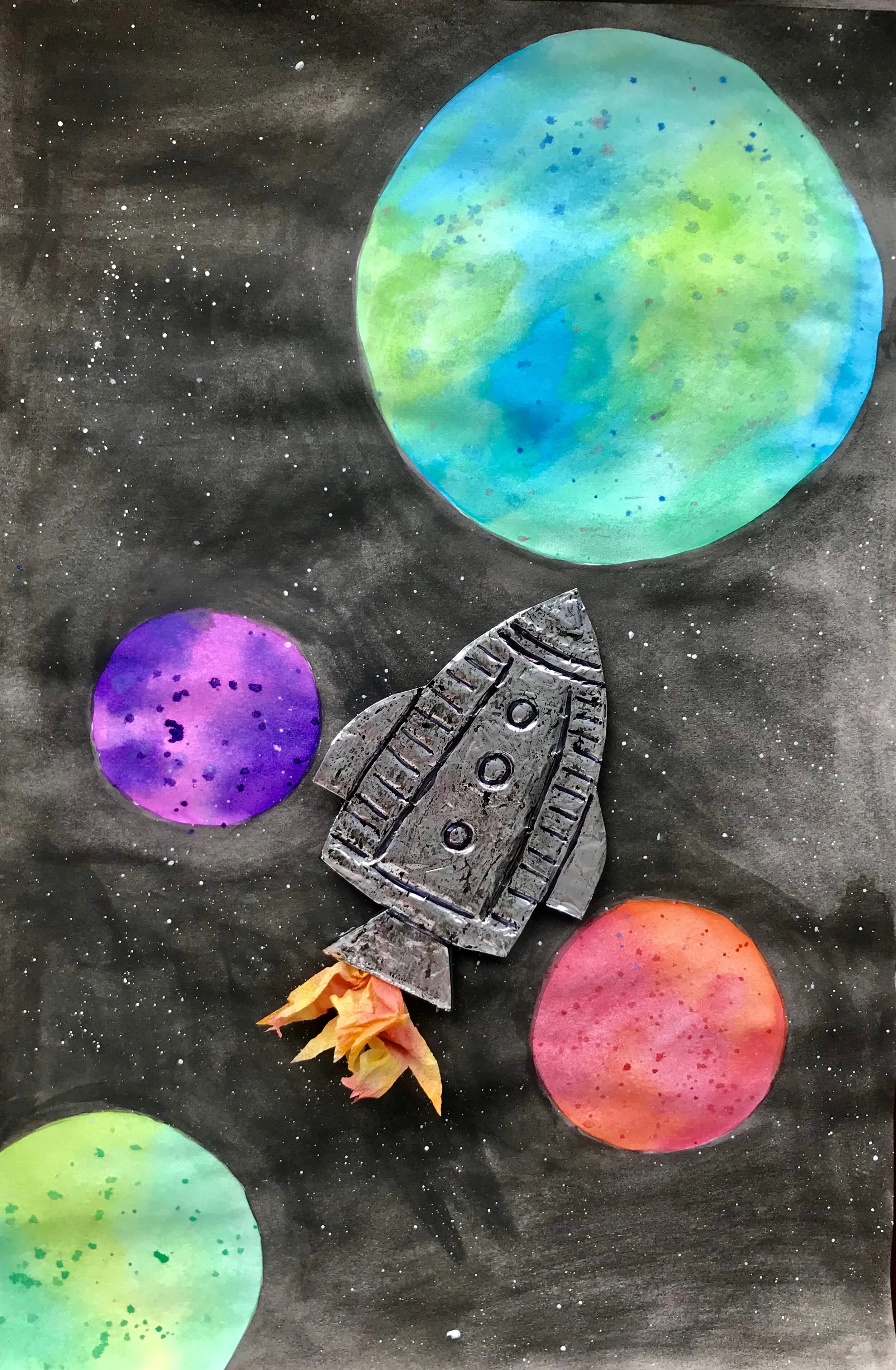 Tin Foil Rocket Collages