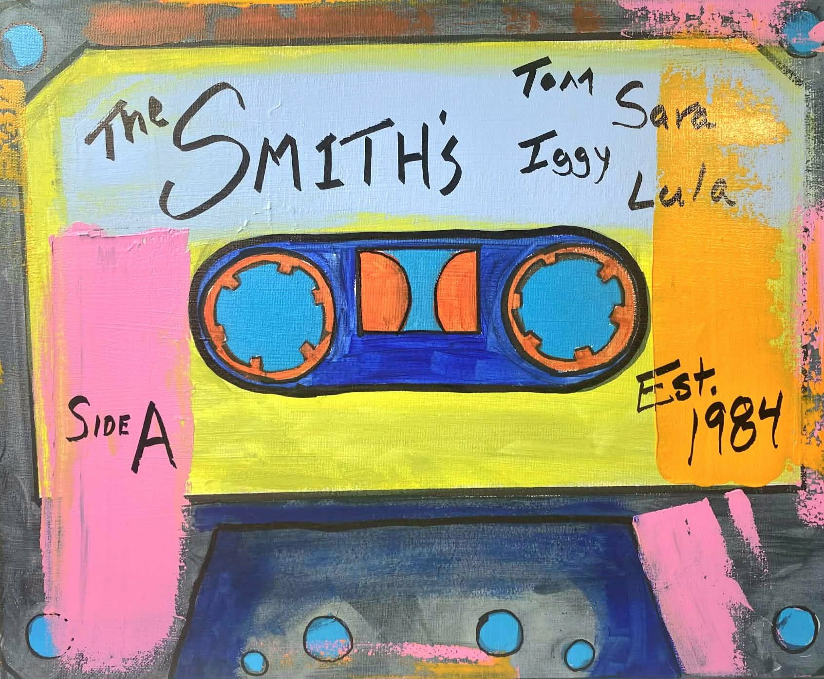 1980s Casette Tape Family Paint Party in Acrylics on Saturday, Feb 28 @ 1pm