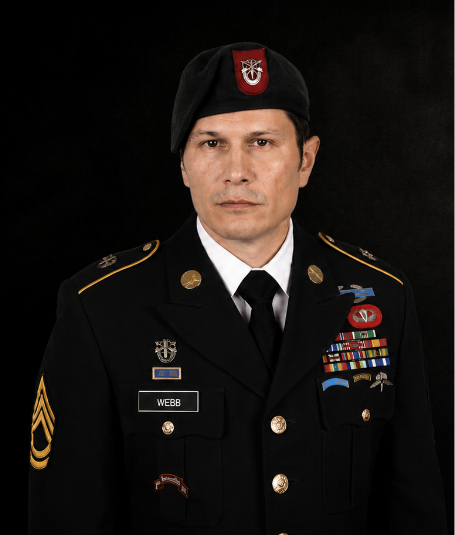 Duke Webb in military uniform