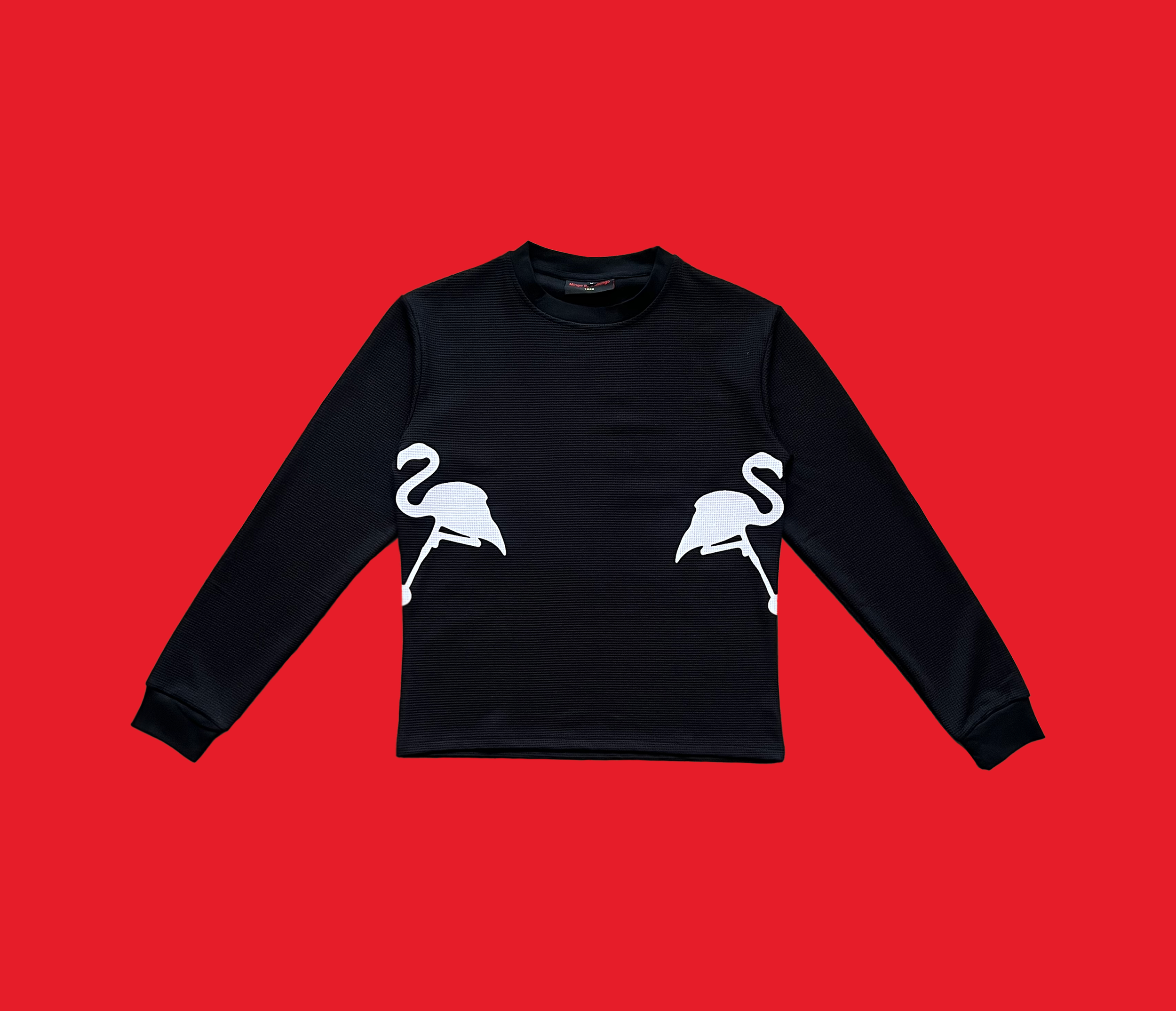 double sided long sleeve thermal. - black